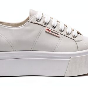 Superga wedge donna bianco modello S3115BW con zeppa 4 cm in nappa-0