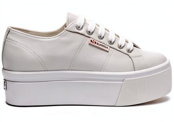 Superga wedge donna bianco modello S3115BW con zeppa 4 cm in nappa-0