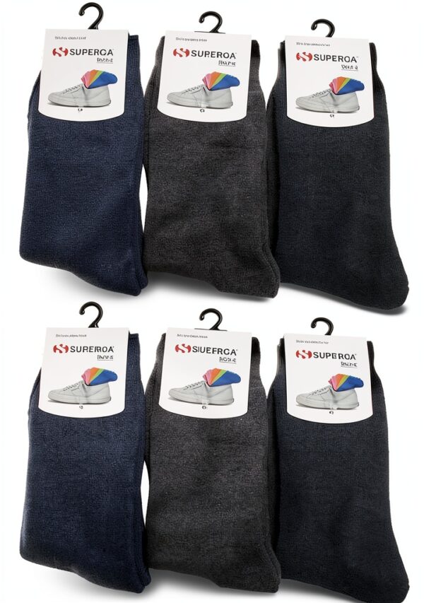SUPERGA Calze Termiche Invernali in Pile 6 Paia Corte e Lunghe 41 45-0