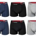 SUPERGA, 6 Paia di Boxer Uomo in Cotone Elasticizzato con Elastico Esterno. Taglia 5/L-0