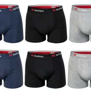 SUPERGA, 6 Paia di Boxer Uomo in Cotone Elasticizzato con Elastico Esterno. Taglia 5/L-0