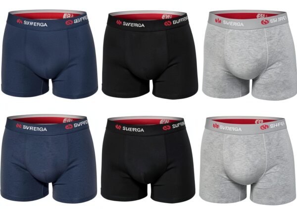 SUPERGA, 6 Paia di Boxer Uomo in Cotone Elasticizzato con Elastico Esterno. Taglia 5/L-0