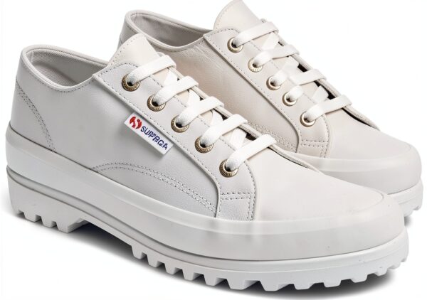 Superga Sneakers Uomo Donna Low Cut Nappa Bianco Modello 2555 Alpina-1