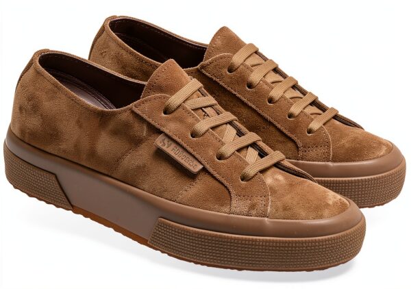 SUPERGA Sneakers in Pelle Scamosciata Marrone Modello 2750 Flesh Out-1