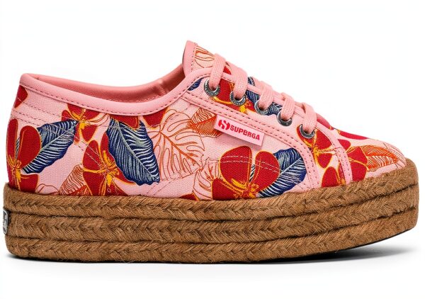 SUPERGA - Sneakers,Donna,Rosa,Sportive,Modello 2730 Rope Hibiscus Flower Print,Numero: 40-0