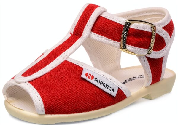 SUPERGA 1200 Cotj Sandali per Bambini in Tela e Gomma Navy/Jeans-0