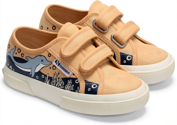 SUPERGA - Sneakers, Bambino/a, Cotone, Casual, 3750 Kids Straps Dolphin Print Leggera-1