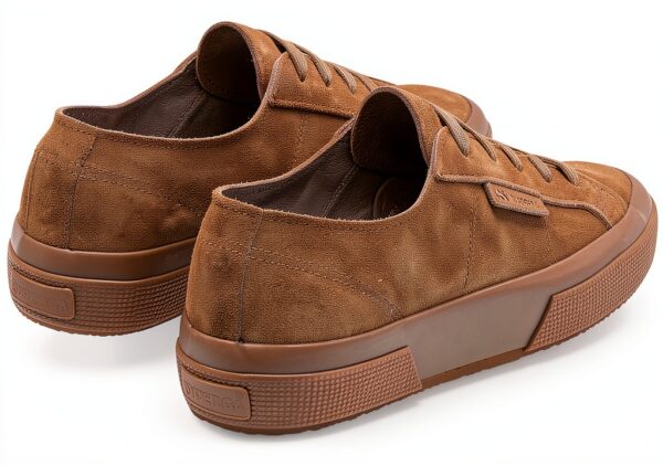 SUPERGA Sneakers in Pelle Scamosciata Marrone Modello 2750 Flesh Out-2