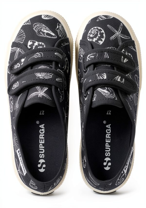 SUPERGA - Sneakers, Bambino/a, Cotone, Casual, 3750 Kids Straps Seashells Print Leggera-3