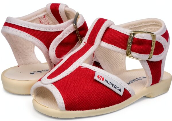 SUPERGA 1200 Cotj Sandali per Bambini in Tela e Gomma Navy/Jeans-6