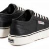 Superga 2490 Vegan Faux Leather Sneaker Unisex Adulto Bianco Nero-3
