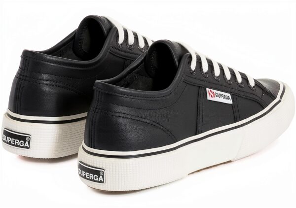 Superga 2490 Vegan Faux Leather Sneaker Unisex Adulto Bianco Nero-3
