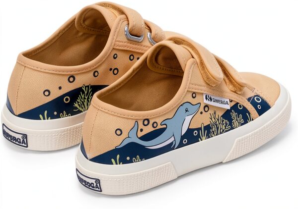 SUPERGA - Sneakers, Bambino/a, Cotone, Casual, 3750 Kids Straps Dolphin Print Leggera-2