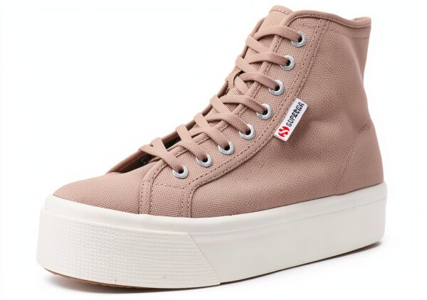 Superga Sneakers Donna Cotone Hi‑Top 2708 Grey/White-3