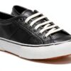 Superga 2490 Vegan Faux Leather Sneaker Unisex Adulto Bianco Nero-2