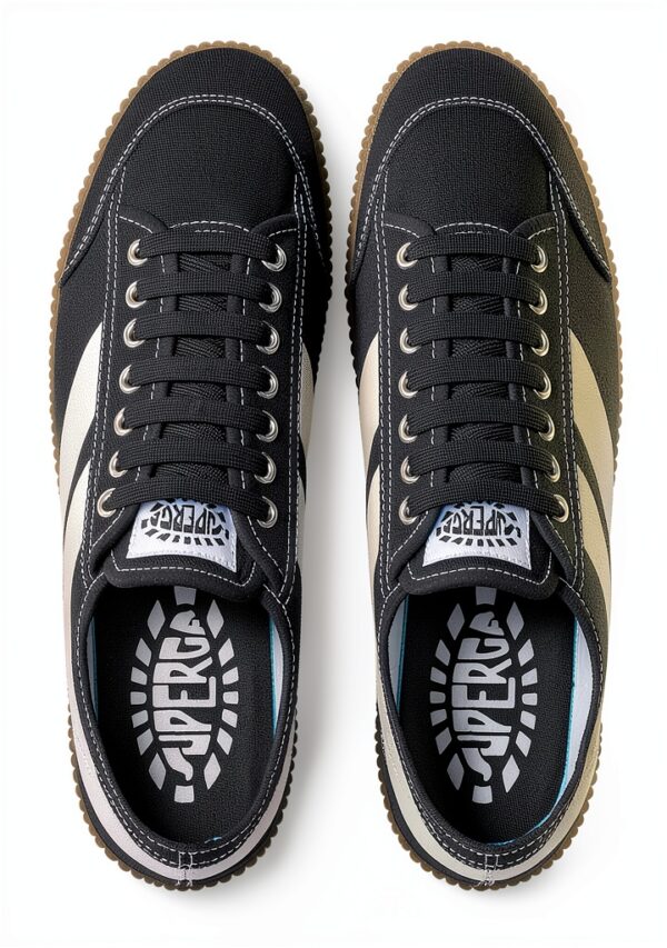 Superga Sneakers Uomo Donna Cotone Casual 2619 St 1 Nero Bianco-3