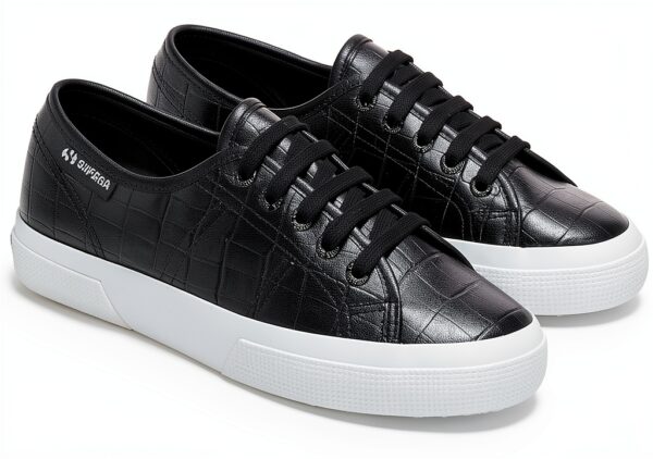 Superga 3750 Sneakers Donna Sintetico Leggero Bianco Nero-1