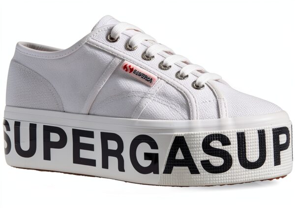 Superga Sneakers Donna Bianco Modello 2790 Platform Lettering Taglia-6