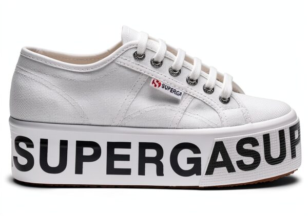 Superga Sneakers Donna Bianco Modello 2790 Platform Lettering Taglia-0