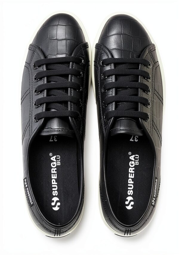 Superga 3750 Sneakers Donna Sintetico Leggero Bianco Nero-3